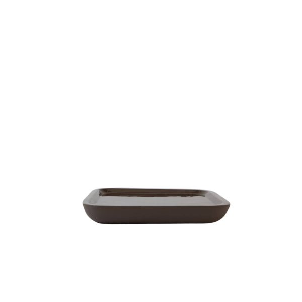 Light & Living Schaal 38x38x5 cm VITCH glans donker bruin+mat donker bruin