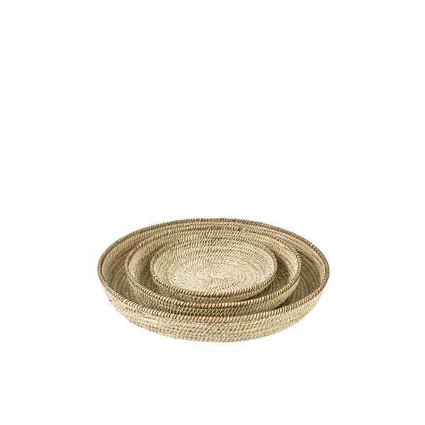 Light & Living Schaal/wandorn S/3 Ø25x3,5+Ø35x6+Ø45x7 cm BURICA zeegras nat