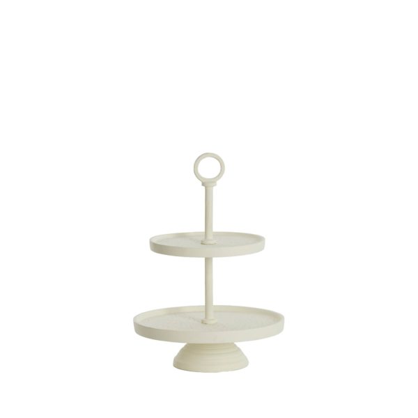 Light & Living Etagère 2 laags Ø24x37 cm LUTEK crème