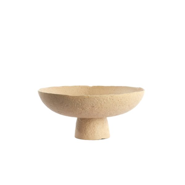 Light & Living Schaal op voet Ø38,5x17,5 cm OTA zand+licht bruin gespikkeld