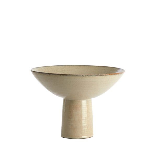 Light & Living Schaal op voet Ø35,5x25,5 cm VASCO glans beige