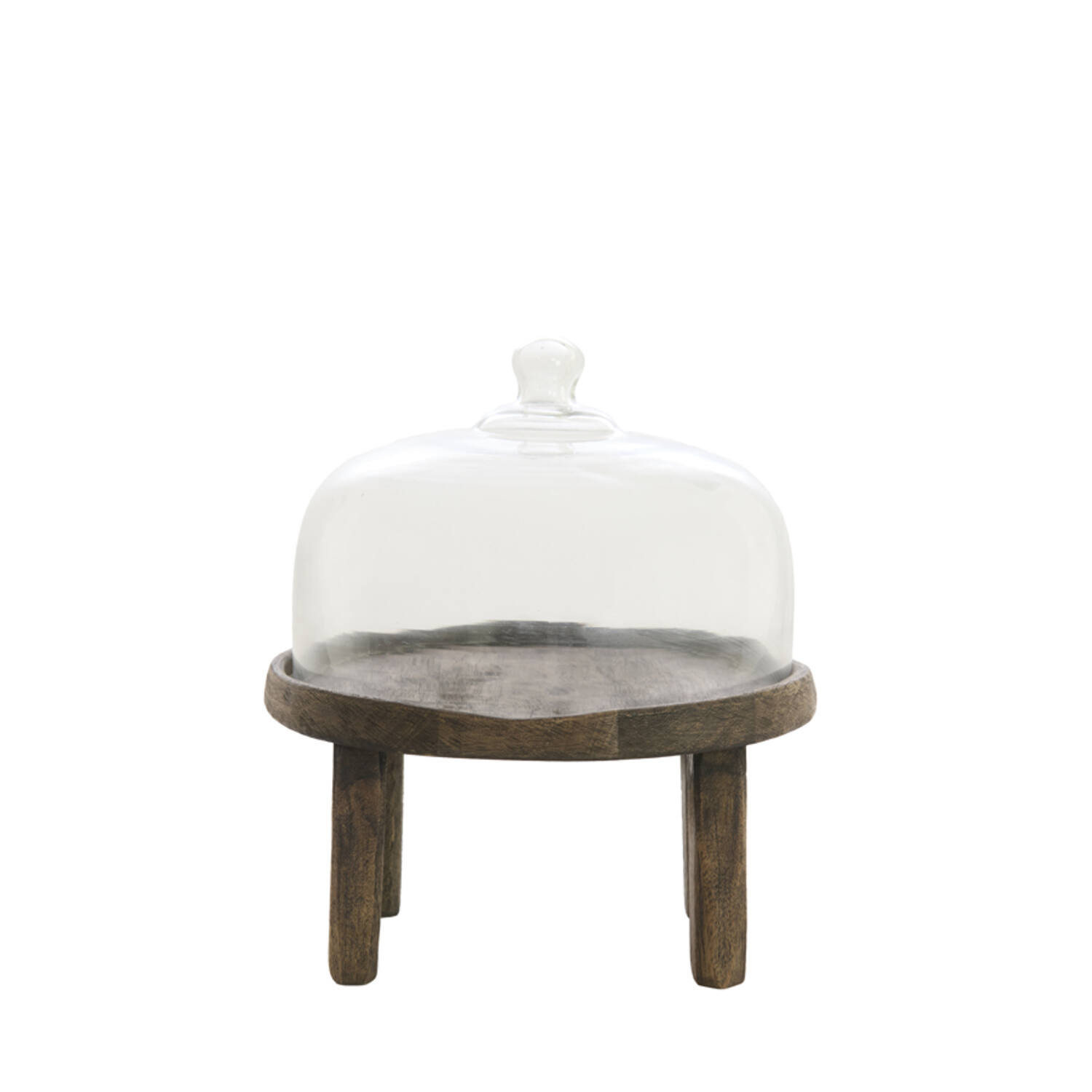 Light & Living Schaal Ø27x30 cm BIA mango hout antiek bruin+glas helder