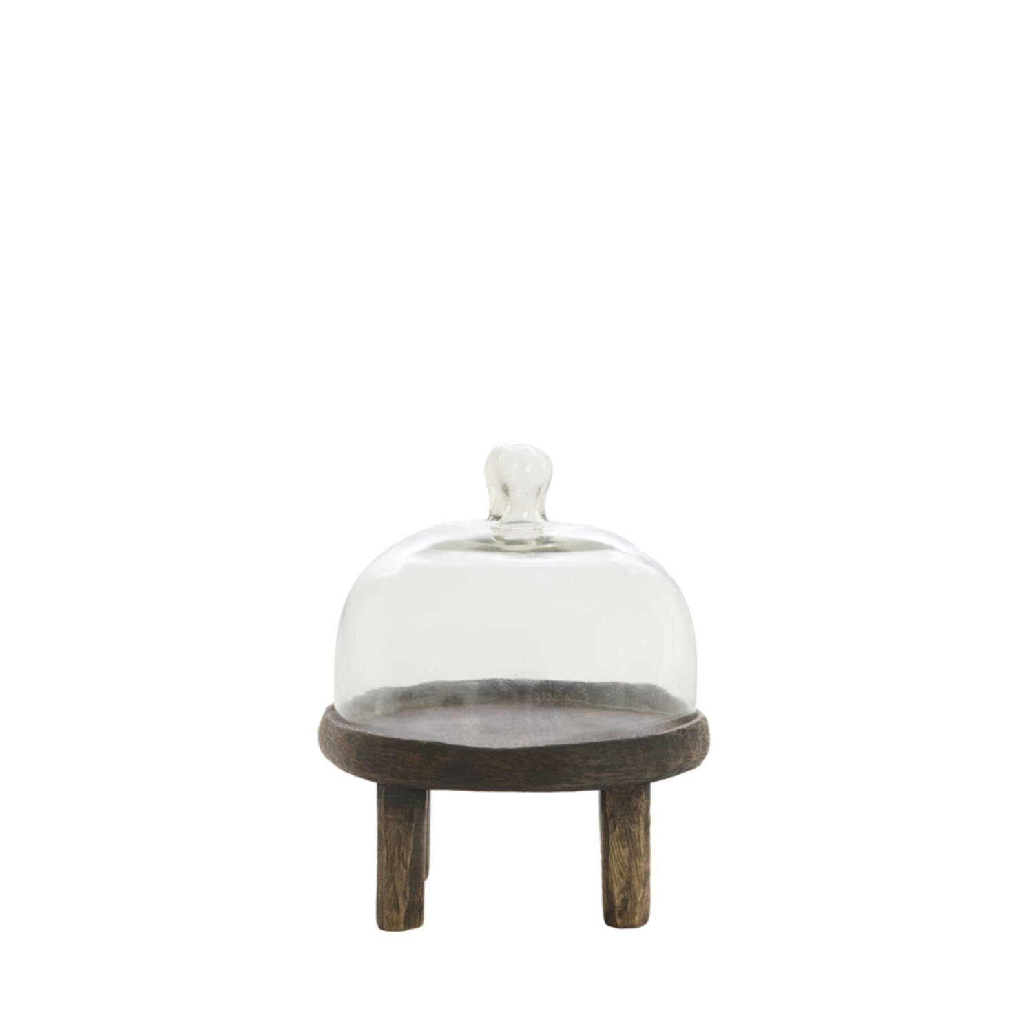Light & Living Schaal Ø20,5x24 cm BIA mango hout antiek bruin+glas helder