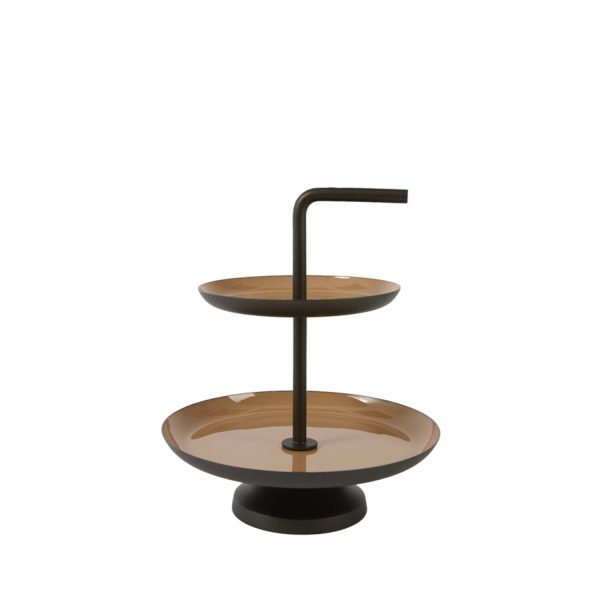 Light & Living Etagère 2 laags Ø26x29 cm RADEBI glans terra+mat bruin-brons
