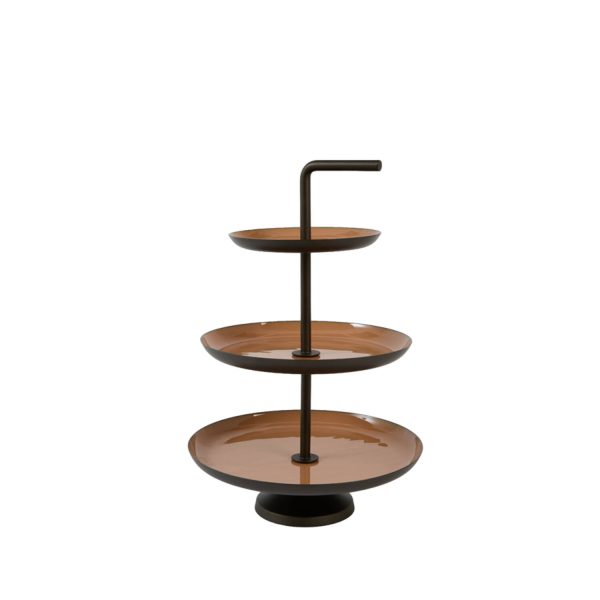 Light & Living Etagère 3 laags Ø29x43 cm RADEBI glans terra+mat bruin-brons