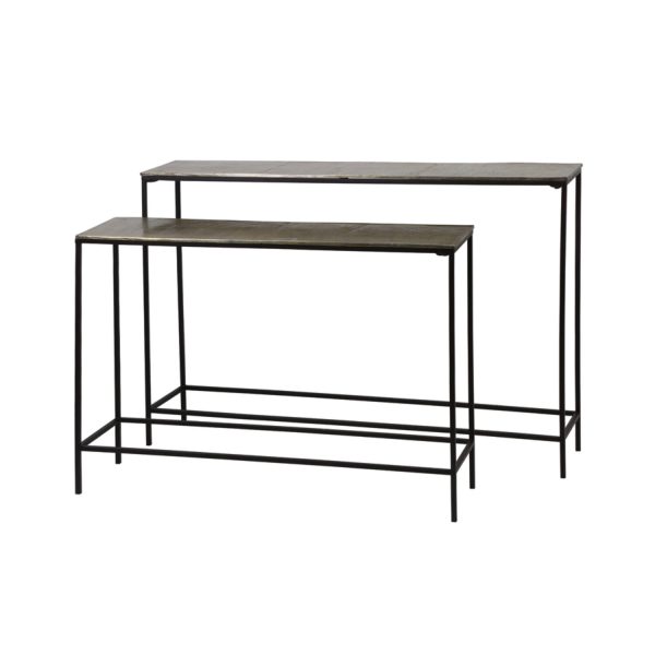 Light & Living Side table S/2 max 119x25x80,5 cm HARTSVILLE d. bruin brons