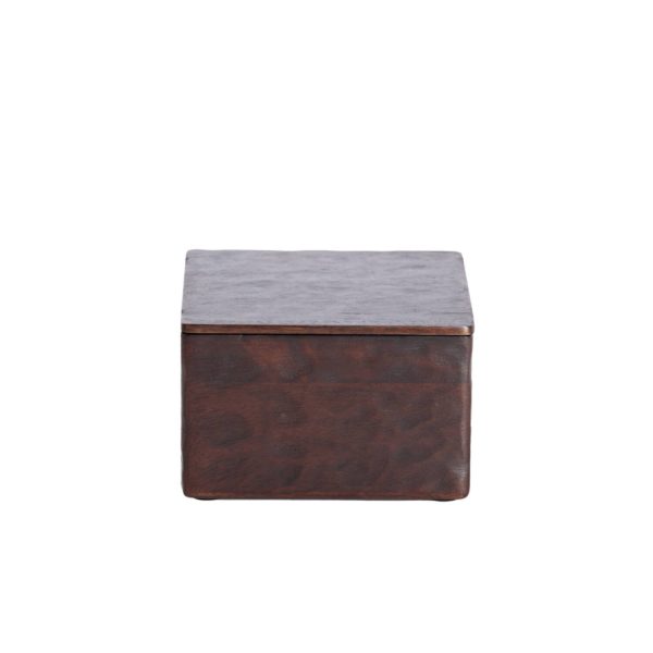 Light & Living Deco box 16x16x10 cm TIZA hout donker bruin