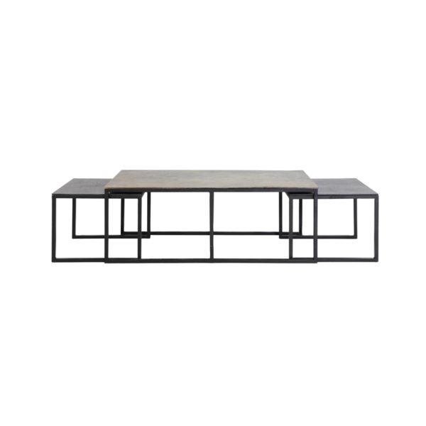 Light & Living Salontafel S/3 max 120x60x45 cm KUMALU antiek brons