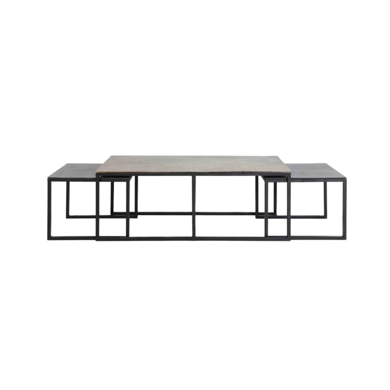 Light & Living Salontafel S/3 max 120x60x45 cm KUMALU antiek brons