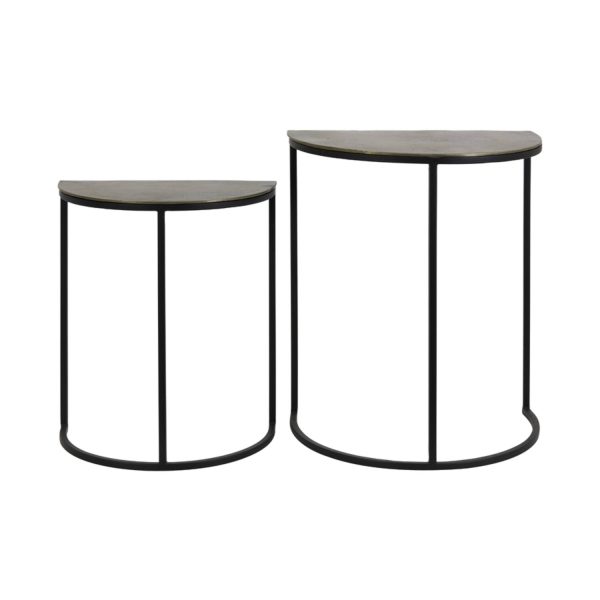 Light & Living Bijzettafel S/2 40,5x23x49+46x30,5x55 cm PETO rw an brs-m zw