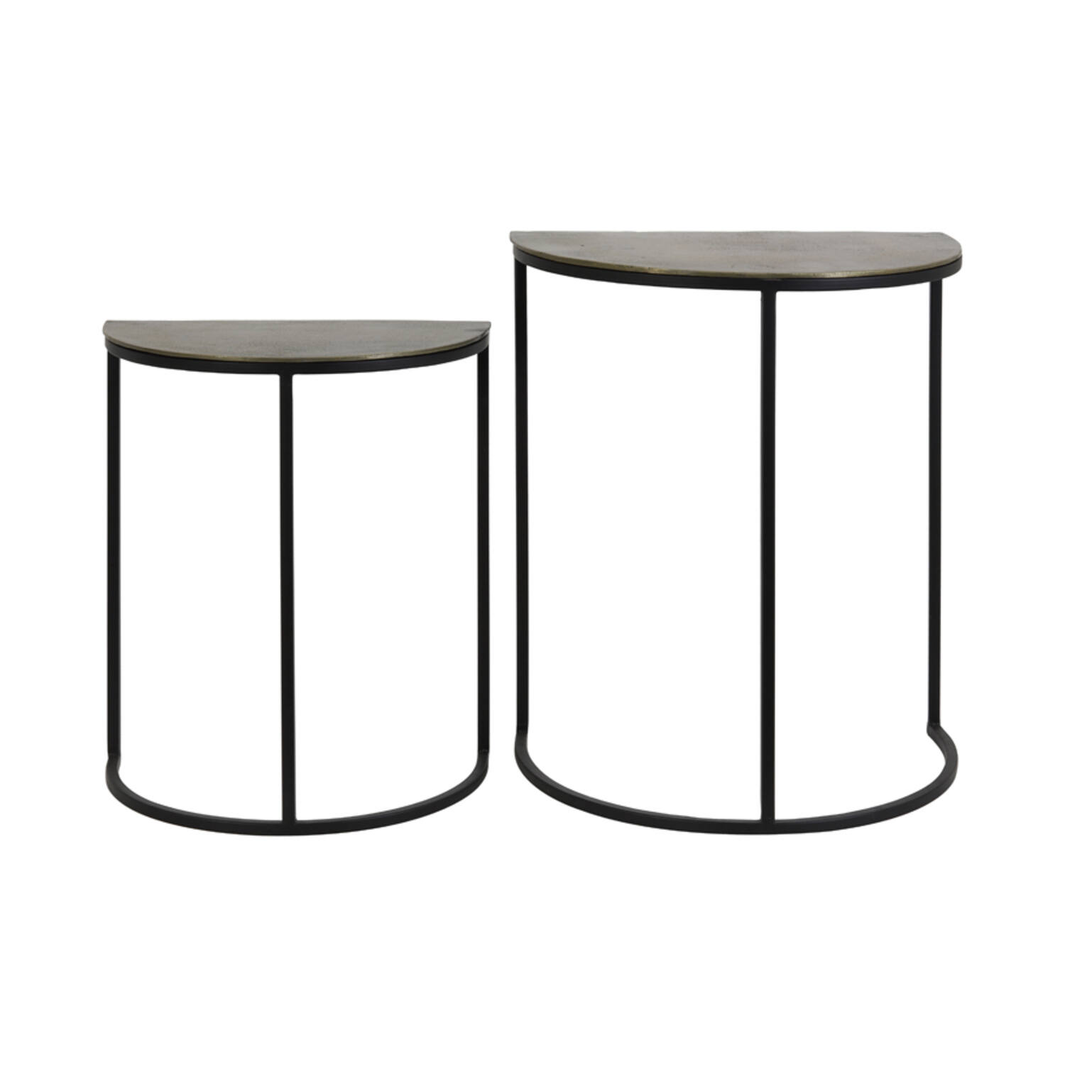 Light & Living Bijzettafel S/2 40,5x23x49+46x30,5x55 cm PETO rw an brs-m zw