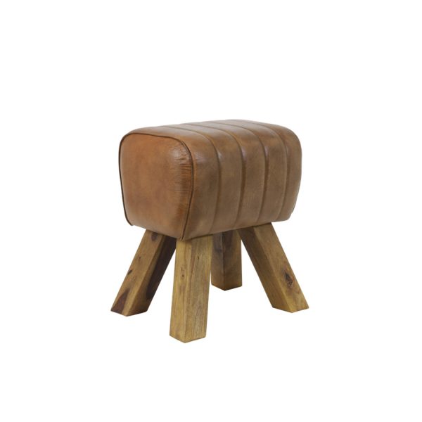 Light & Living Kruk 40x31x46 cm RAMY leer bruin