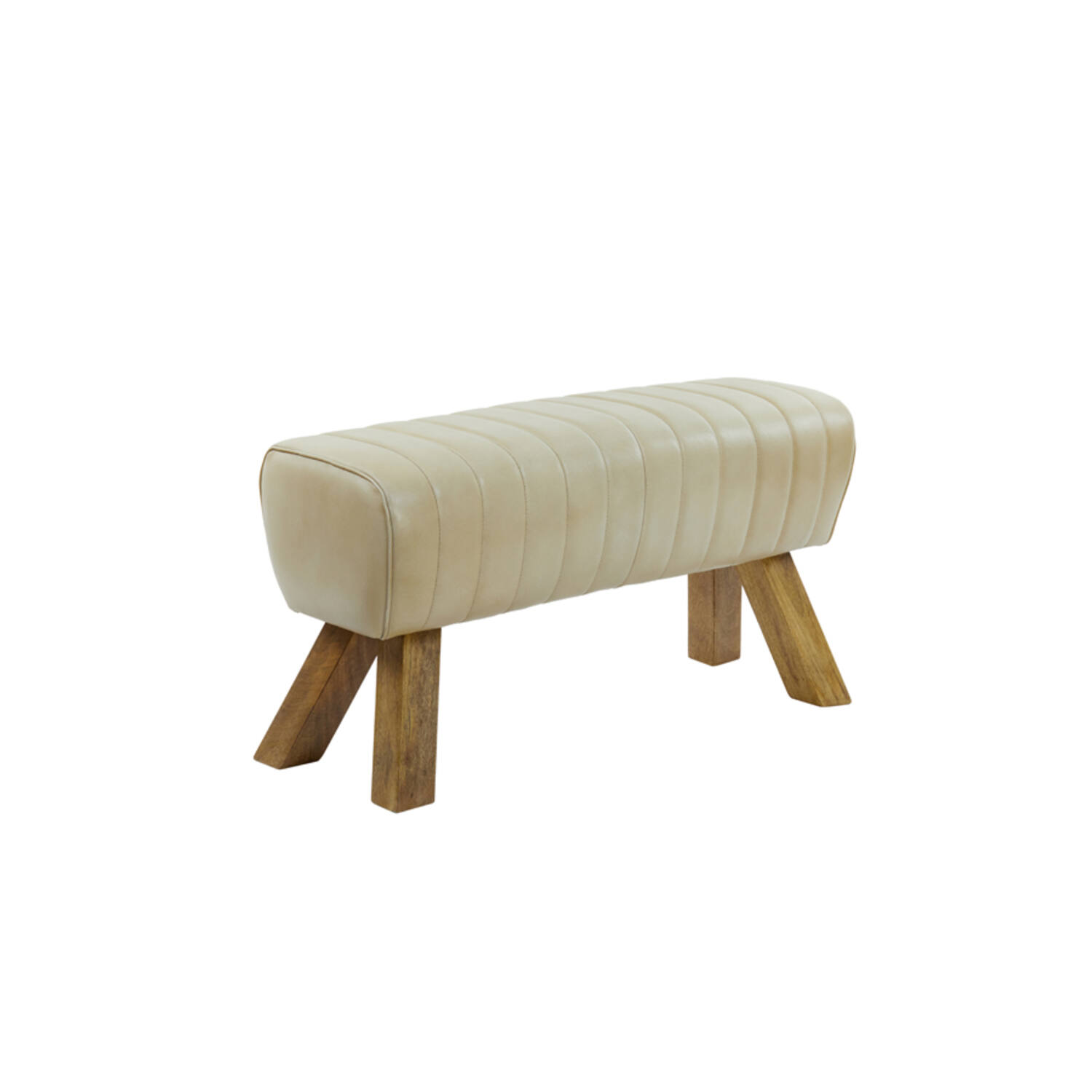 Light & Living Bankje 90x31x46 cm RAMY leer zand+hout naturel