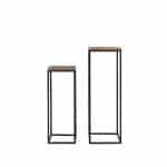 Light & Living Zuil S/2 30x30x82,5+35x35x102 cm YARULA hout+zwart