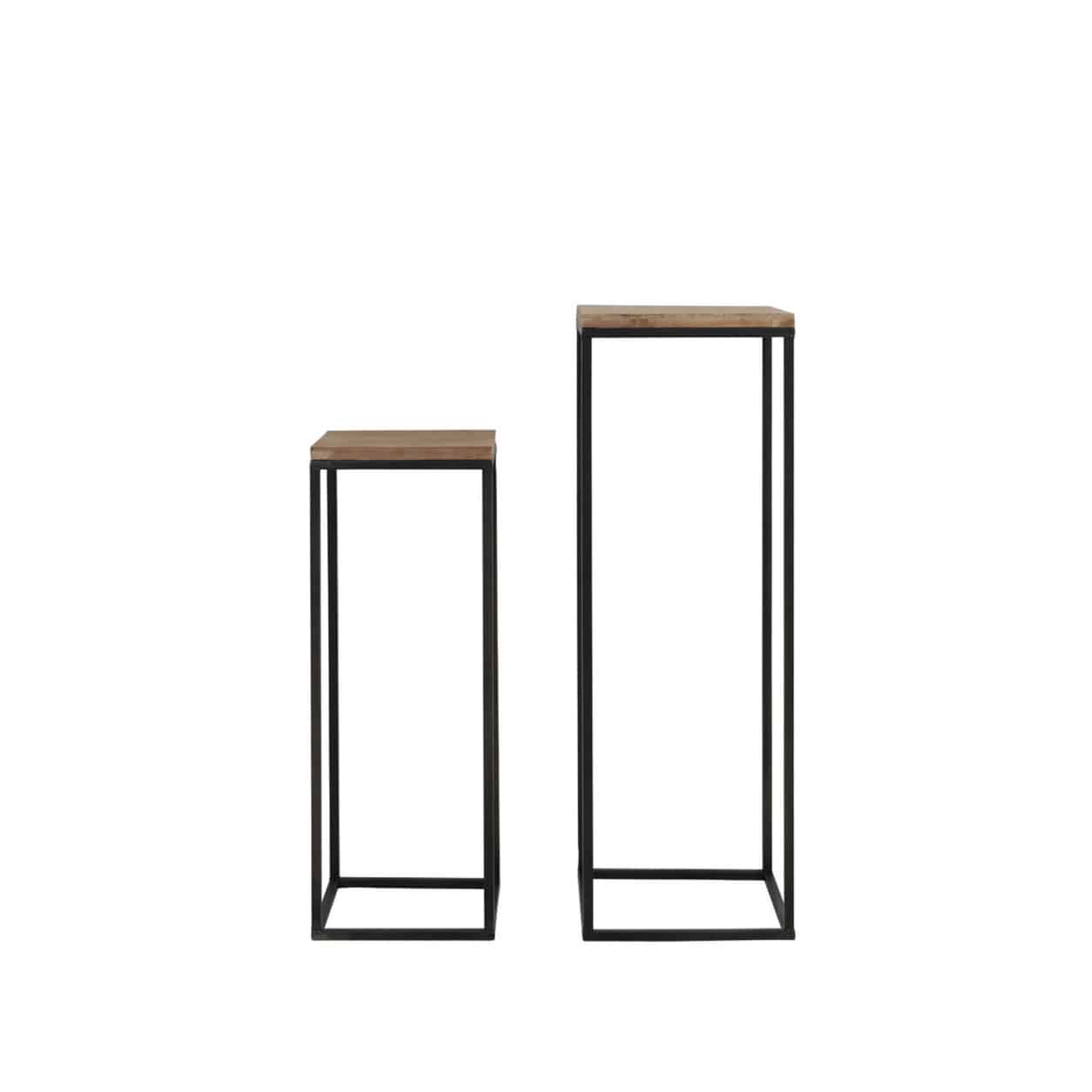 Light & Living Zuil S/2 30x30x82,5+35x35x102 cm YARULA hout+zwart