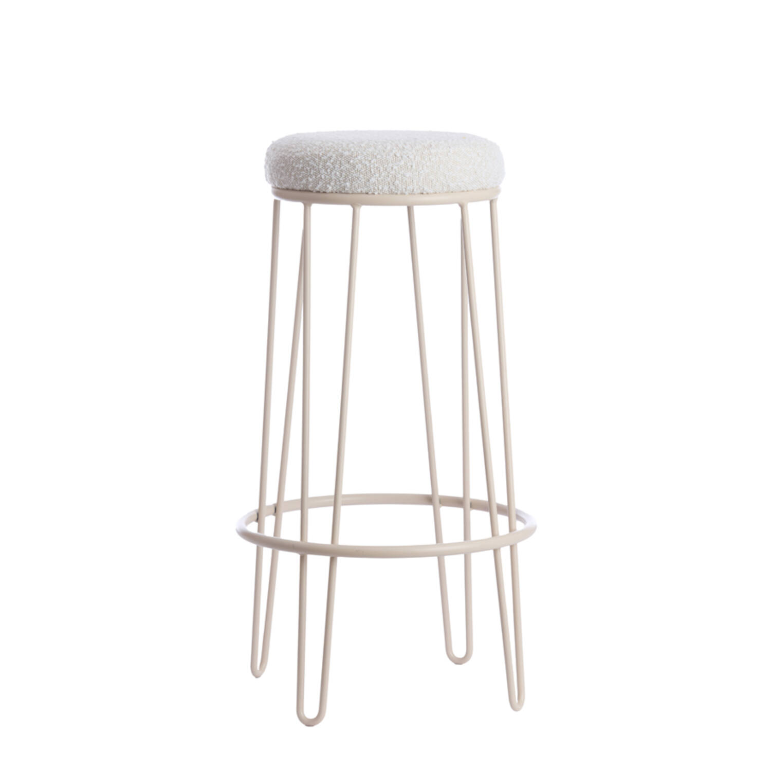 Light & Living Barkruk Ø41x73 cm ALICE bouclé crème+crème