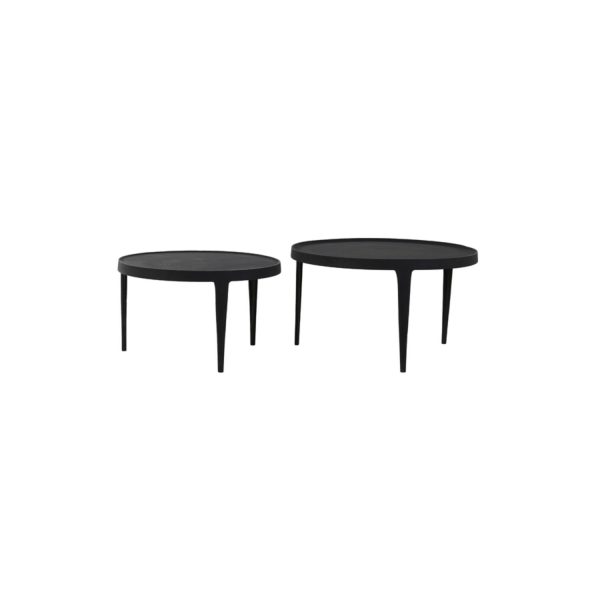 Light & Living Salontafel S/2 Ø64x39+Ø75x44 cm TOBIAS zwart