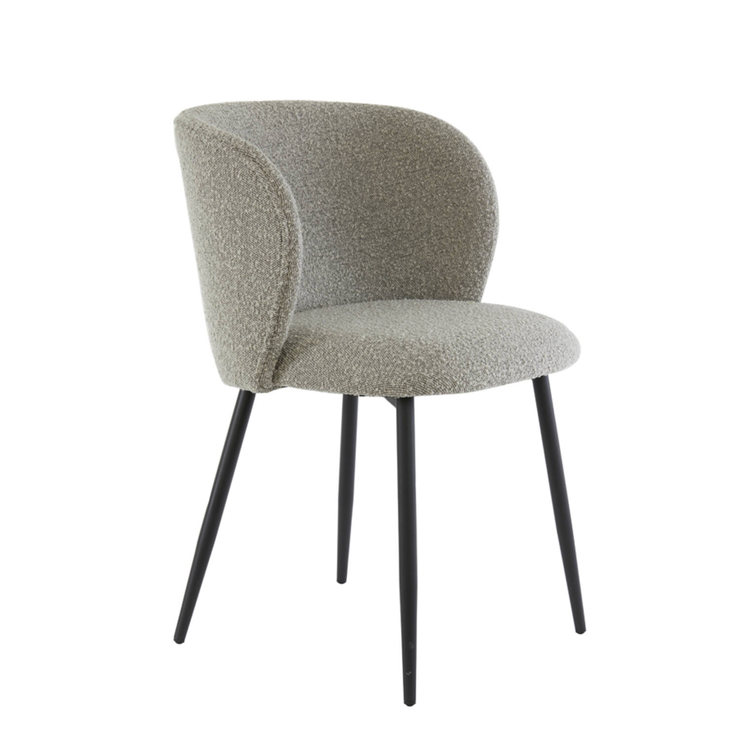 Light & Living Eetkamerstoel 56x55x79 cm ELYNA bouclé grijs bruin-mat zwart