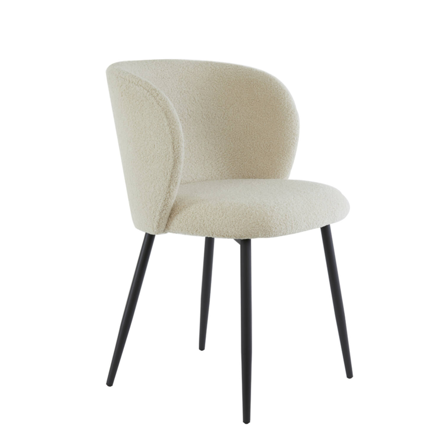 Light & Living Eetkamerstoel 56x55x79 cm ELYNA teddy licht beige-mat zwart