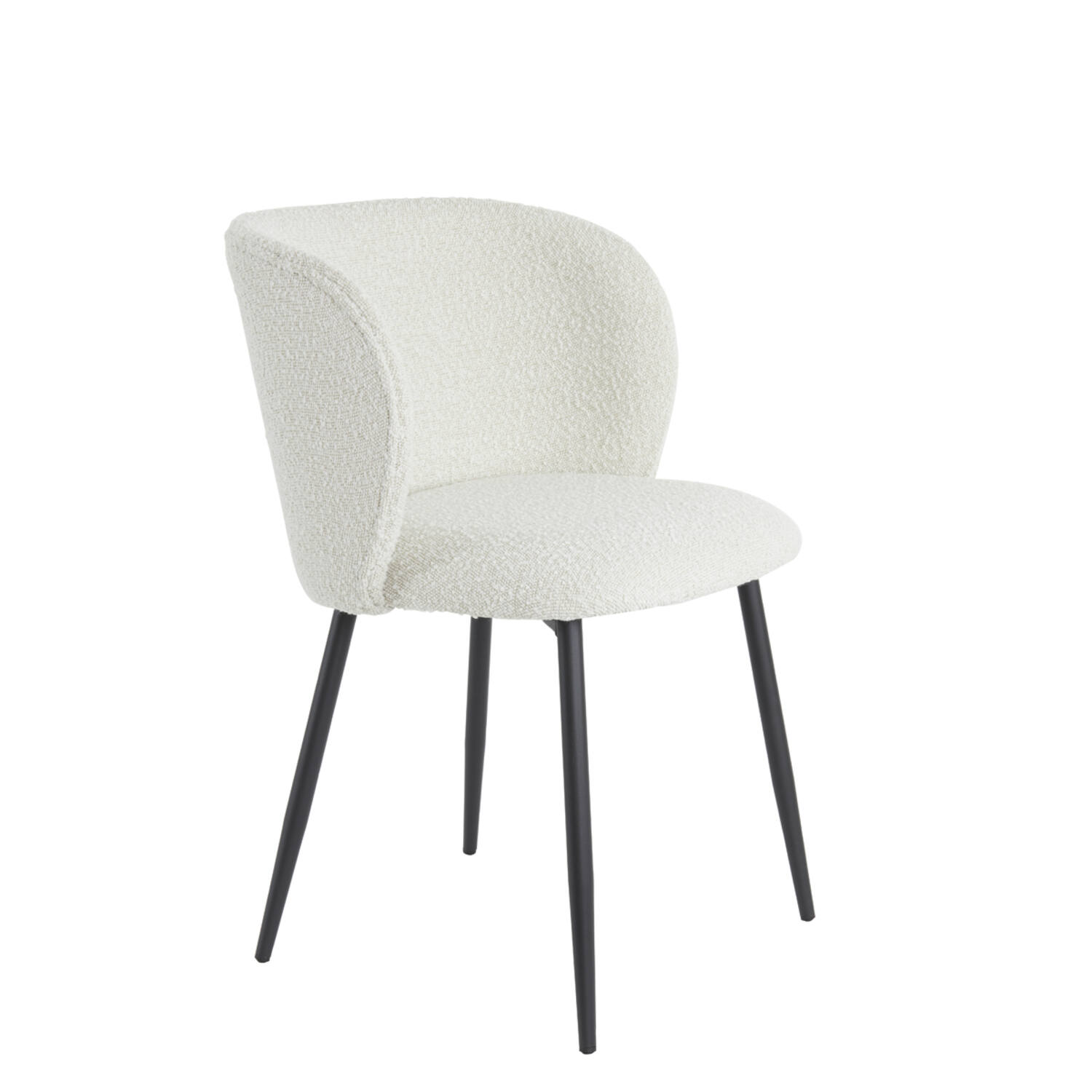 Light & Living Eetkamerstoel 56x55x79 cm ELYNA bouclé crème-mat zwart