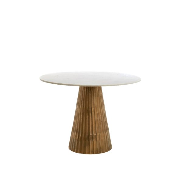 Light & Living Tafel Ø100x78 cm LEYDA marmer wit-antiek brons