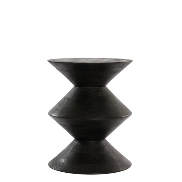 Light & Living Bijzettafel Ø40x50 cm LARUS mango hout mat zwart