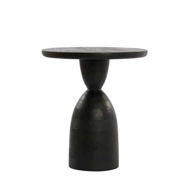 Light & Living Bijzettafel Ø40x50 cm TORIR mango hout mat zwart