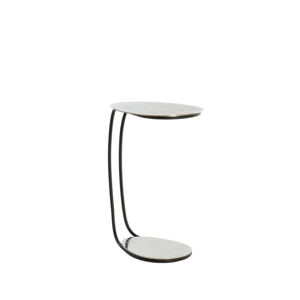 Light & Living Bijzettafel 43x27x53 cm MARSH ruw nikkel+zwart