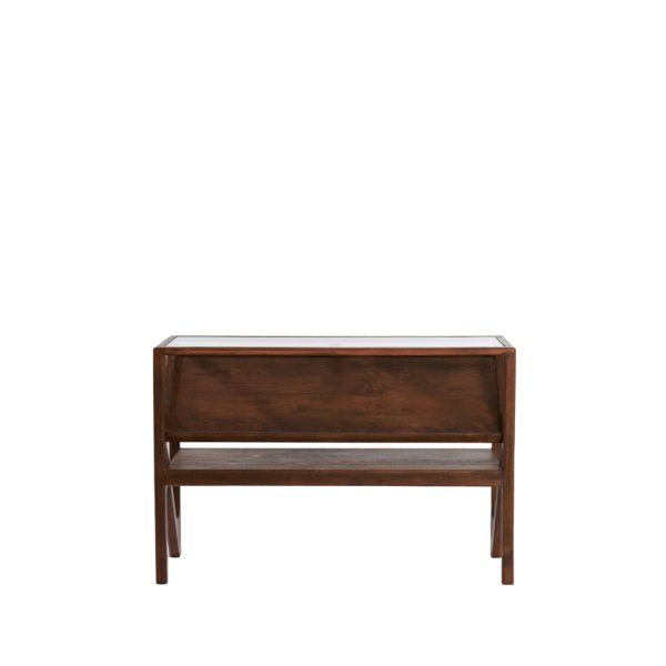 Light & Living Side table 119x41x80 cm YUKI acacia hout donker bruin+glas