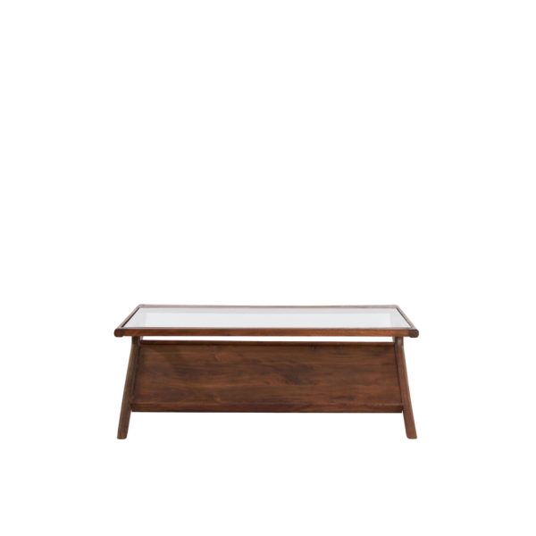 Light & Living Salontafel 112x70x41 cm YUKI acacia hout donker bruin+glas