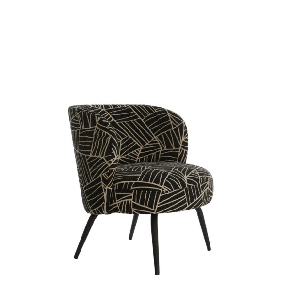 Light & Living Stoel 68x67x72 cm DIEYDA zwart-wit+zwart