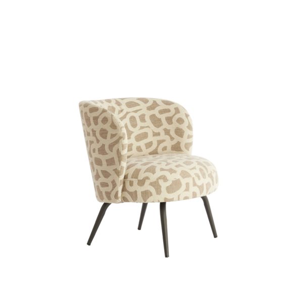Light & Living Stoel 68x67x72 cm DIEYDA taupe+beige-mat zwart