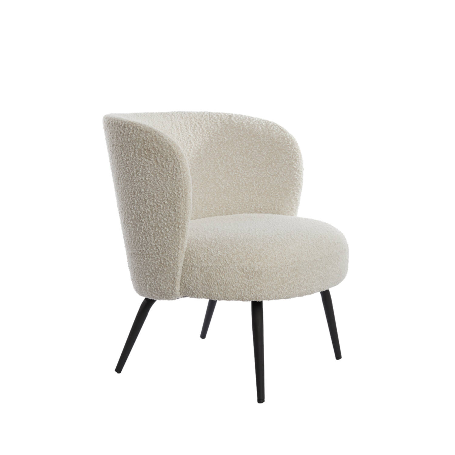 Light & Living Stoel 68x67x72 cm DIEYDA bouclé crème-zwart