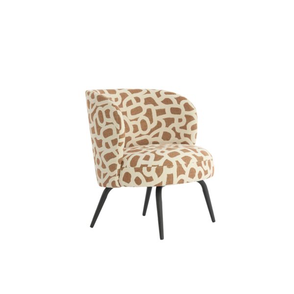 Light & Living Stoel 68x67x72 cm DIEYDA terra+crème-mat zwart