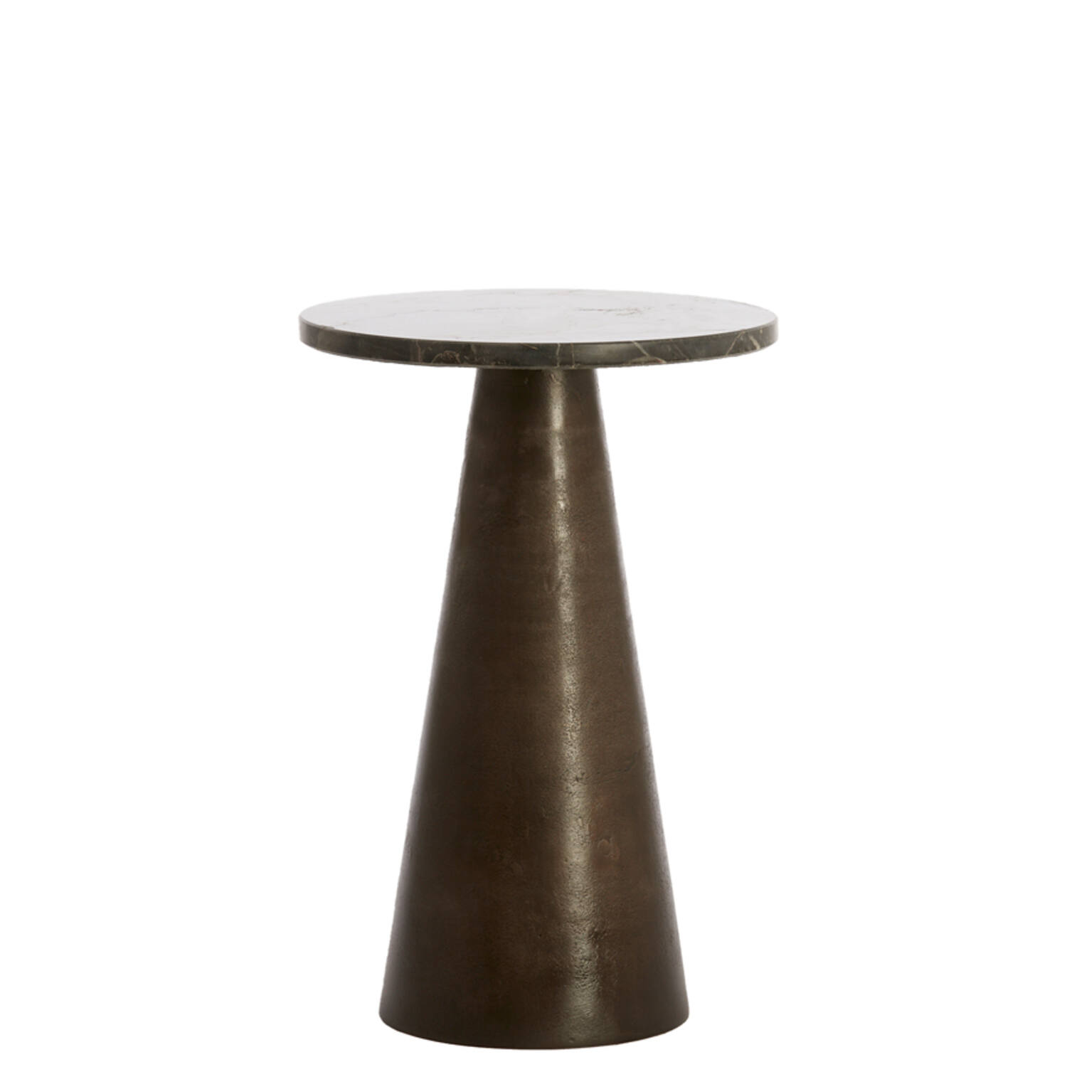 Light & Living Bijzettafel Ø36x51 cm YNEZ donker bruin marmer+donkr bruin