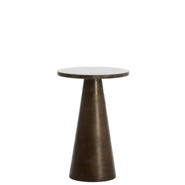 Light & Living Bijzettafel Ø29x43 cm YNEZ donker bruin marmer+donkr bruin