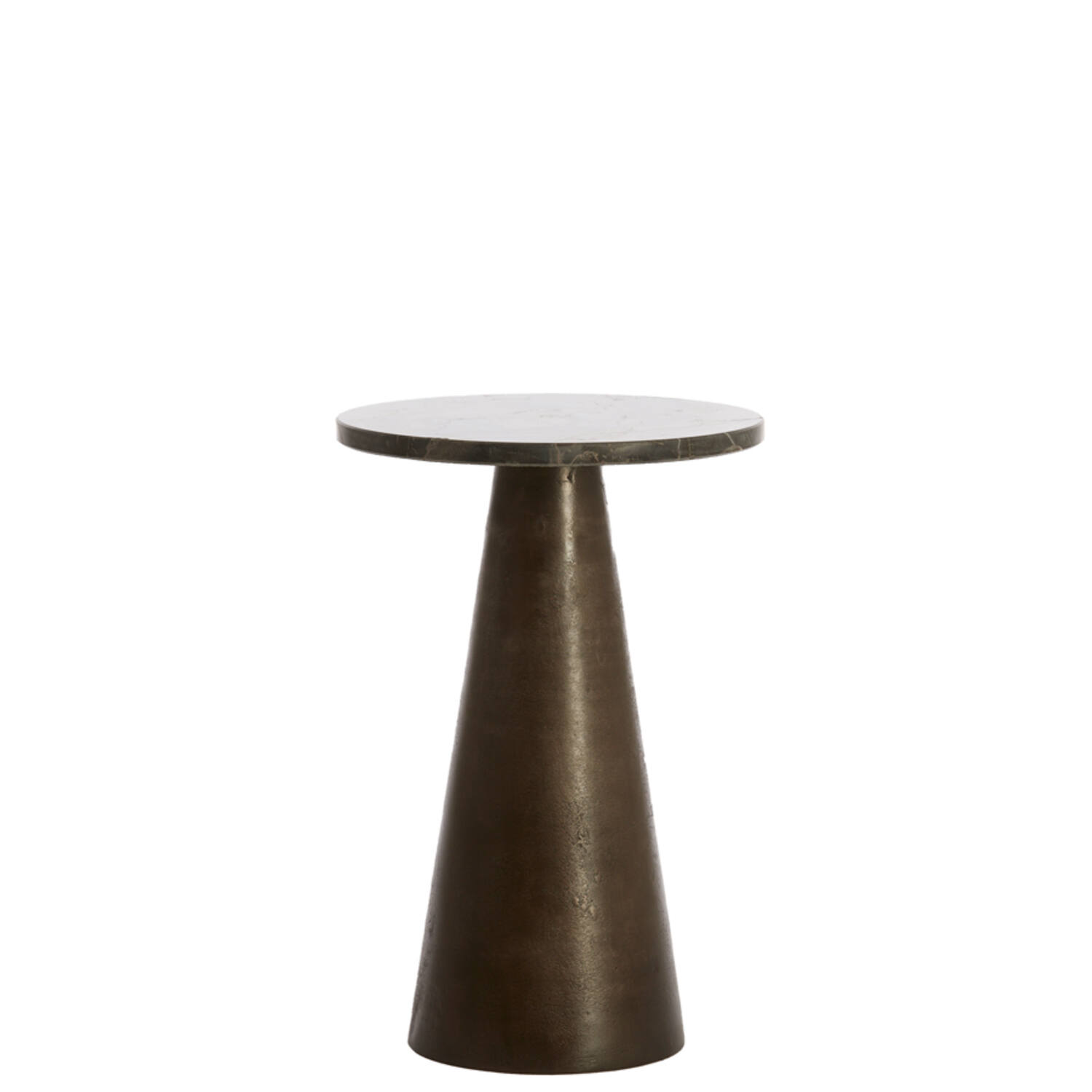 Light & Living Bijzettafel Ø29x43 cm YNEZ donker bruin marmer+donkr bruin