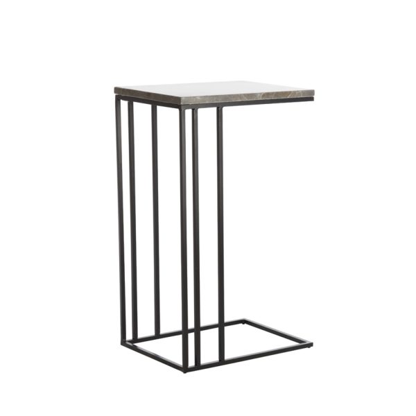 Light & Living Bijzettafel 41x31x66 cm ROSHAN bruin marmer+zwart