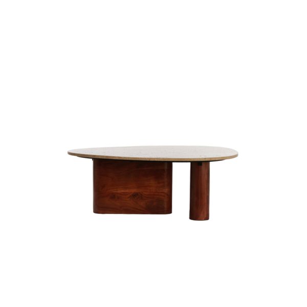Light & Living Salontafel 90x72x31 cm MAHELONA travertin zand+hout bruin