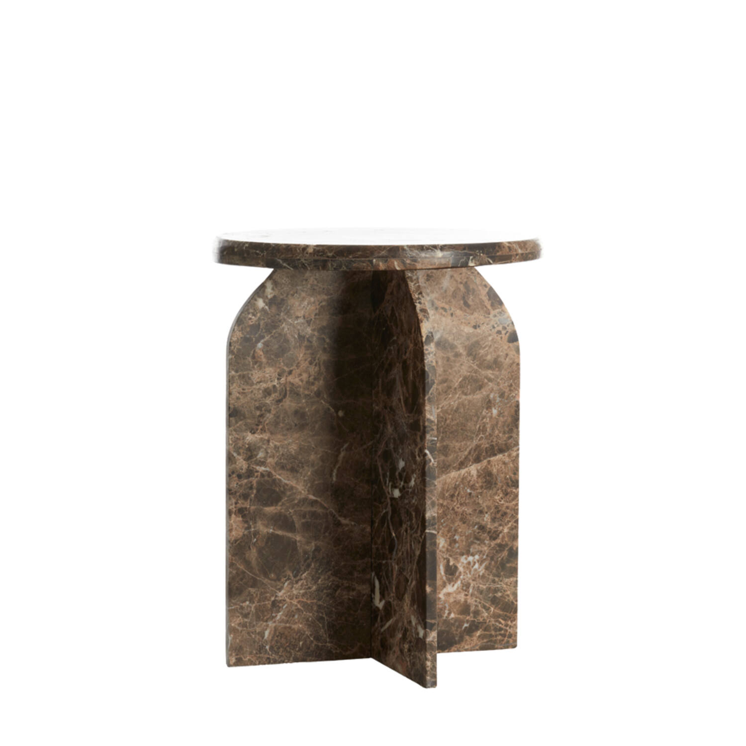 Light & Living Bijzettafel Ø41x56 cm OTINIA marmer donker bruin