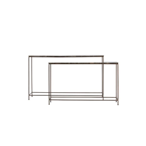 Light & Living Side table S/2 120x21x72+140x25x82 cm MORENA bruin marmr+brn