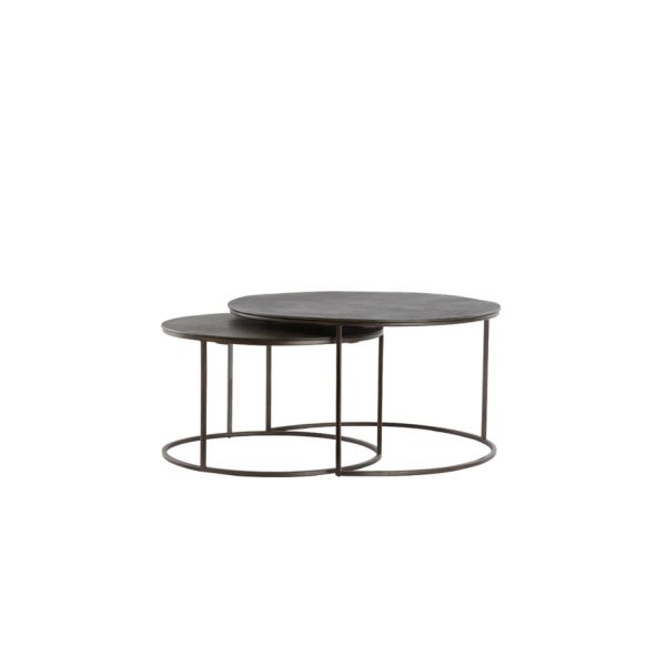 Light & Living Salontafel S/2 Ø61x37+Ø76x41 cm TALCA donker bruin