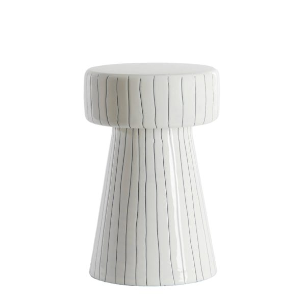 Light & Living Bijzettafel Ø29x47 cm DAKWA glans wit+zwart