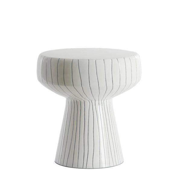 Light & Living Bijzettafel Ø38x42 cm DAKWA glans wit+zwart