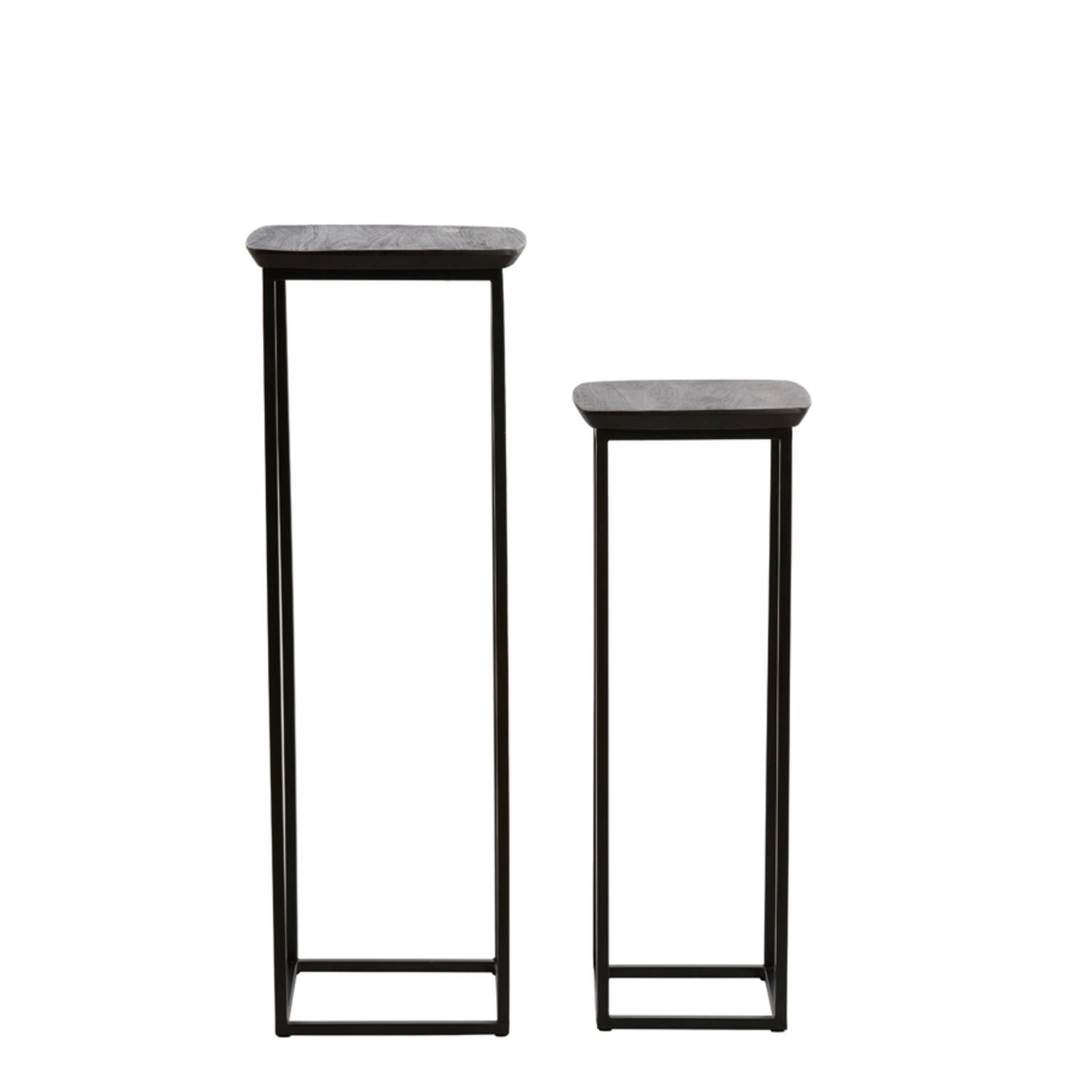 Light & Living Zuil S/2 30x30x80+35x35x100 cm QUENZA acacia ht mt zwrt+zwrt