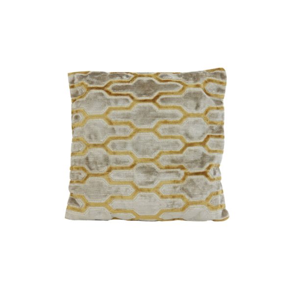 Light & Living Kussen 45x45 cm JEMBANA velvet zand+okergeel