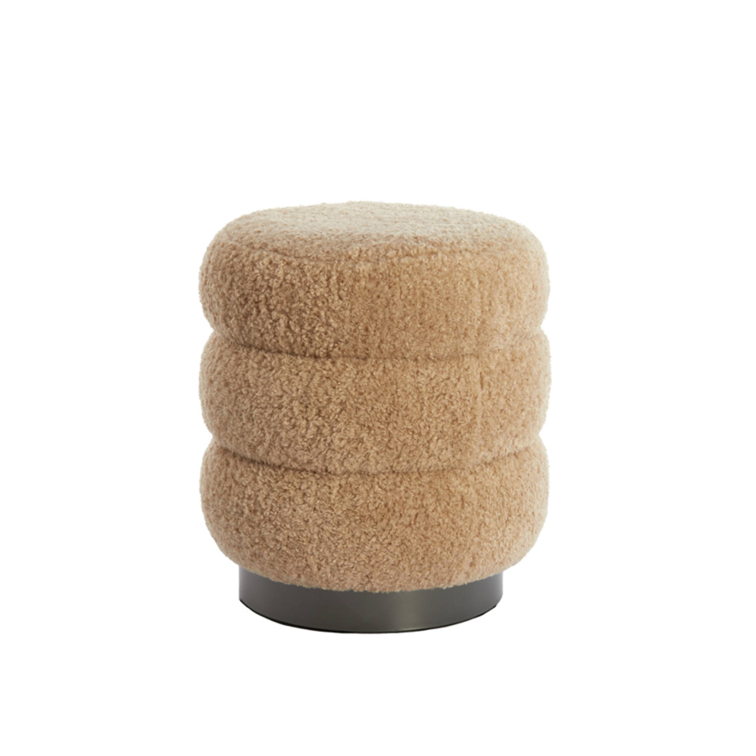 Light & Living Poef Ø40x45 cm JOBBI beige+mat zwart