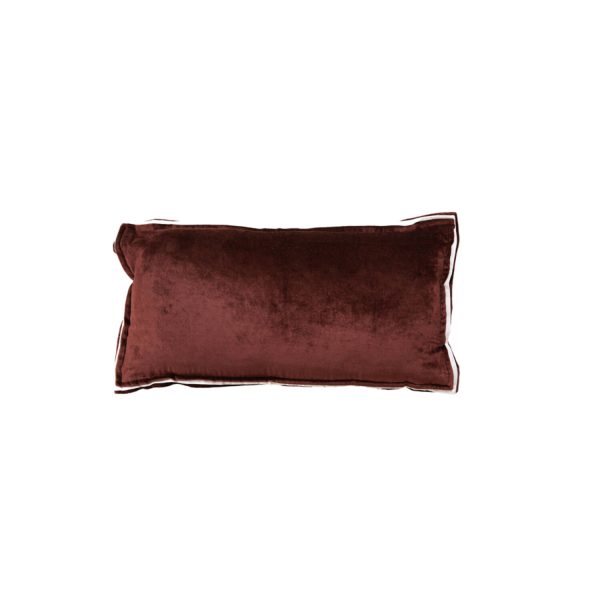 Light & Living Kussen 60x30 cm BAXLEY velvet donker bruin+linnen naturel