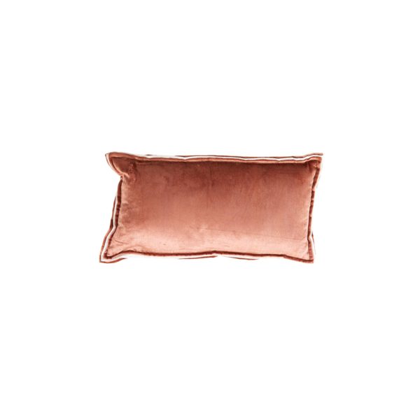 Light & Living Kussen 60x30 cm BAXLEY velvet oud roze+linnen naturel