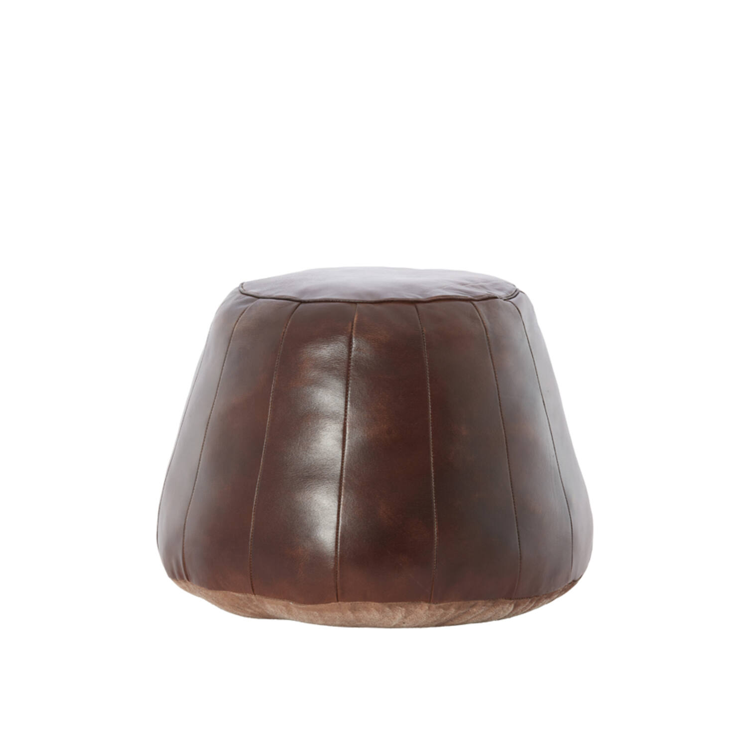 Light & Living Poef Ø56x42 cm DOVIO leer donker bruin